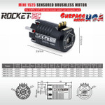 Rocket-RC 1/28 Mini-Z Sensored Brushless Motors 1525 Series (Black)