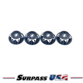 Surpass USA 17mm Covered Serrated Aluminum Wheel Nut Set (4) Black DTEL05306-Black