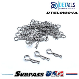 Hobby Details 1/10 Bent Body Pins Silver (50pcs) DTEL01004A