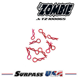 Team Zombie Signature Color Body Clips 1/10 - Z-RED (10) A-TZ-100065
