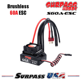 Surpass Hobby 1/10 S60A Brushless Sensored ESC w/ T-Plug 2-3S SP-100009-01