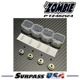 Team Zombie Hard-Anodized Aluminum 7075 Pinion Gear 48P 21-24T (4pcs) P-TZ482124