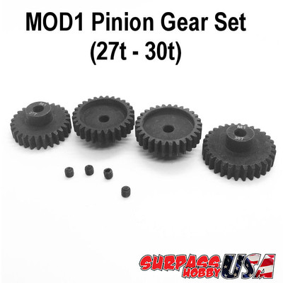 MOD1 Pinion Gear Set 27T-30T Hard Coated Alloy Steel (4) MOD12730