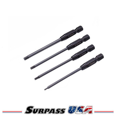 ASPEC Racing Black-Ti 1/4" Metric Power Tool Hex Driver Set 1.5, 2.0, 2.5, 3.0 AR-1201A