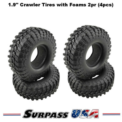 1.9" Crawler Tires with Foams Model "D" 2pr (4pcs/set) SH-DTPA02004