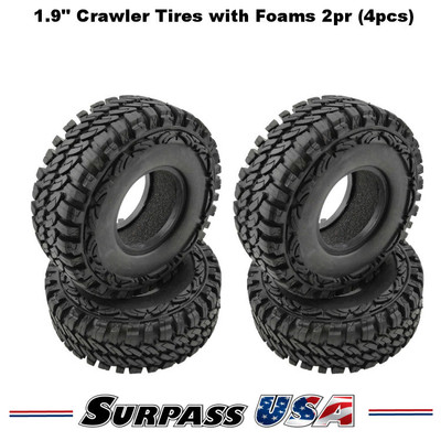1.9" Crawler Tires with Foams Model "C" 2pr (4pcs/set) SH-DTPA02003