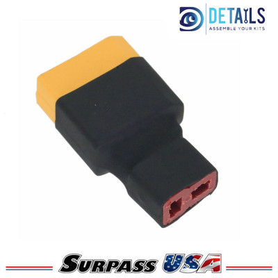 T-Plug (Deans) Female to XT90 Male Adapter for RC Lipo Batteries (1pc) DTSPHB-04