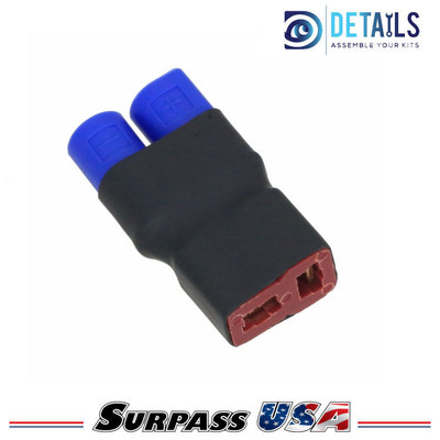 T-Plug (Deans) Female to EC3 Male Adapter for RC Lipo Batteries (1pc) DTSPHB-06