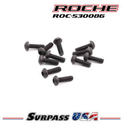 Roche - Rapide P12V, P12V2, P10W3, M2X6mm Roundhead Screw, 10 pcs (530086)