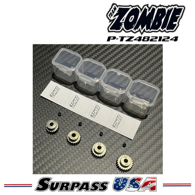 Team Zombie Hard-Anodized Aluminum 7075 Pinion Gear 48P 21-24T (4pcs) P-TZ482124