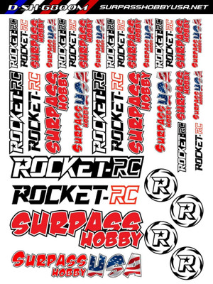 Surpass Hobby & Rocket-RC 6" x 8" Vinyl Die-Cut Sticker Sheet (2) D-SH-6800M