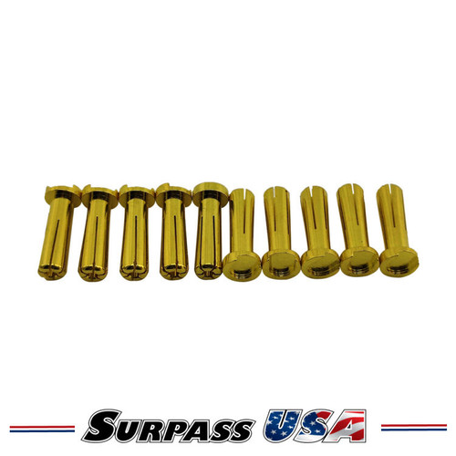 5mm Low Profile Hi-Amp Low Resistance Bullet Plugs (10pcs) SH-DTP02012