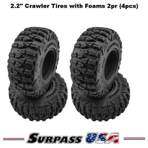 2.2" Crawler Tires with Foams Model "H" 2pr (4pcs/set) SH-DTPA02008