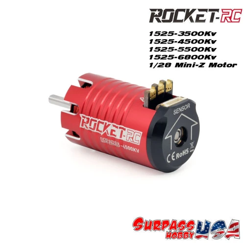 Rocket-RC 1/28 Mini-Z Sensored Brushless Motors 1525 Series Red