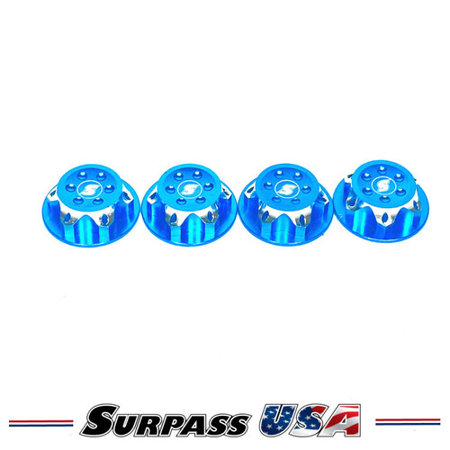 Surpass USA 17mm Covered Serrated Aluminum Wheel Nut Set (4) Light Blue DTEL05306-LightBlue