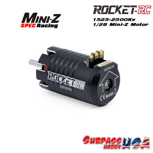 Rocket-RC 1/28 Mini-Z USA SPEC 2500Kv Sensored Brushless Motors 1525 Series (Black) SP-015250-01-2500