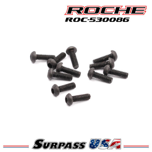 Roche - Rapide P12V, P12V2, P10W3, M2X6mm Roundhead Screw, 10 pcs (530086)