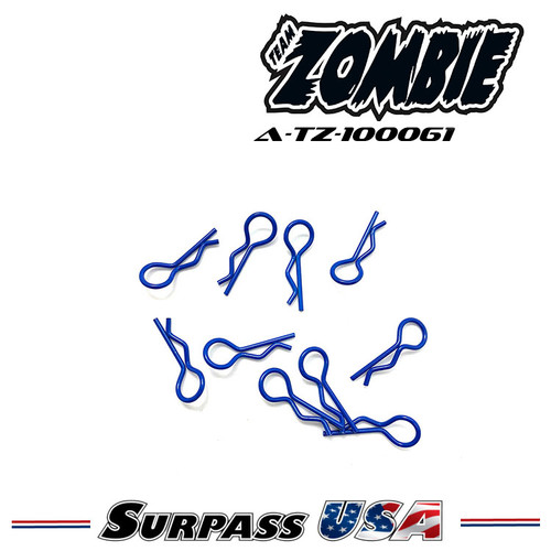 Team Zombie Signature Color Body Clips 1/10 - Z-BLUE (10) A-TZ-100061