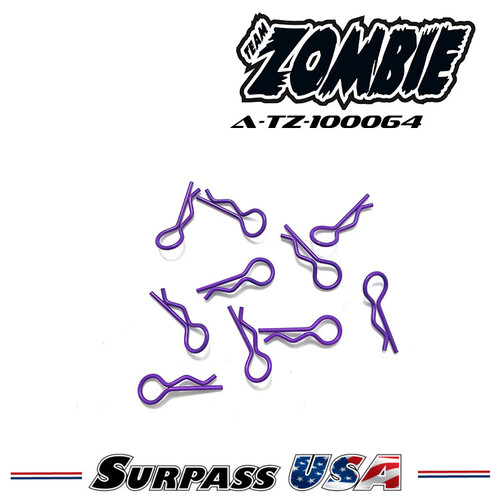 Team Zombie Signature Color Body Clips 1/10 - Z-PURPLE (10) A-TZ-100064