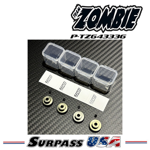 Team Zombie Hard-Anodized Aluminum 7075 Pinion Gear 48P 33-36T