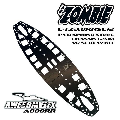Spring Steel Chassis 1.2mm PVD-Coated Awesomatix A800RR w/Screw Kit C-TZ-A8RRSC12