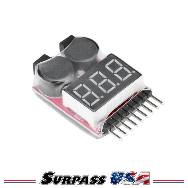 Lipo Battery Low Voltage Alarm 1S-8S Buzzer Indicator Checker & Tester LED SH-DTCB07026