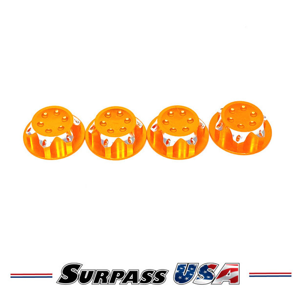 Surpass USA 17mm Covered Serrated Aluminum Wheel Nut Set (4) Orange DTEL05306B
