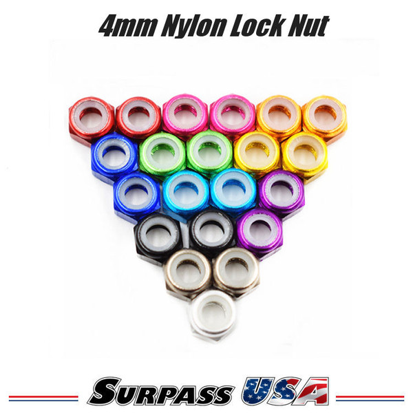 Surpass USA 4mm (M4) Aluminum Nylon Lock Nut (10pcs) DTLN01023