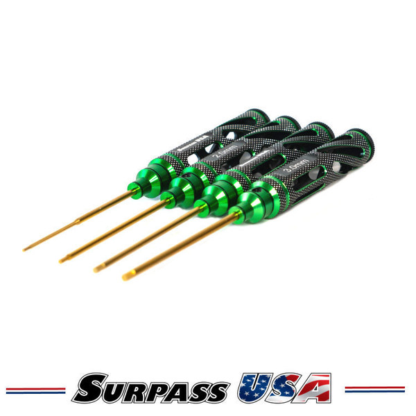 Surpass USA Limited Edition Metric Tool Set 1.5, 2.0 2.5 3.0 (Vivid Green)