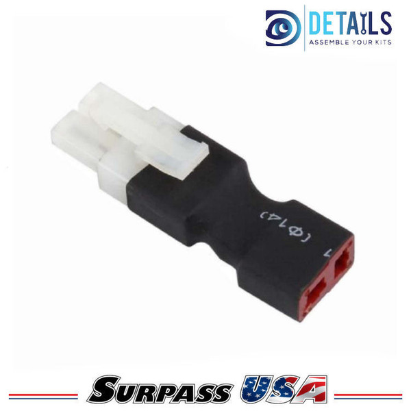 T-Plug (Deans) Female to Tamiya Male Adapter for RC Lipo Batteries (1pc) DTSPHB-12