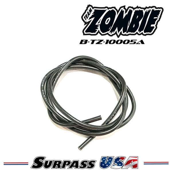 Team Zombie Silicon Wire 13 awg - Black (1 Meter) B-TZ-100005A