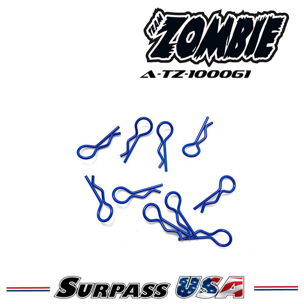 Team Zombie Signature Color Body Clips 1/10 - Z-BLUE (10) A-TZ-100061
