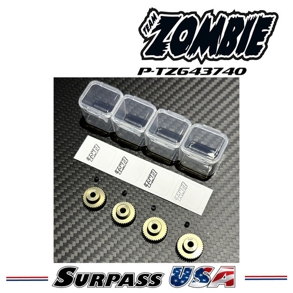Team Zombie  Hard-Anodized Aluminum Pinion Gear 64P 37-40T (4pcs) P-TZ643740