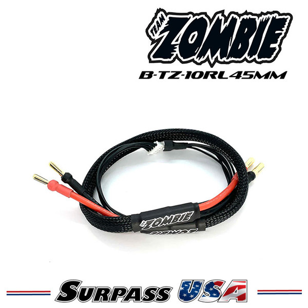 Team Zombie 4mm to 5mm Tube Plug 4s-Balance 600mm 12awg Charging Cable B-TZ-10RL45MM