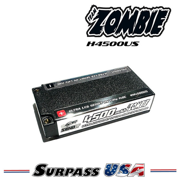 Team Zombie SENDIT 4500mAh 2S 7.6v HV 140c ULCG Shorty (ROAR