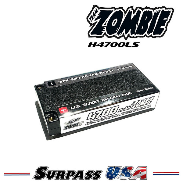 Team Zombie SENDIT 4700mAh 2S 7.6v HV 140c LCG Shorty H4700LS