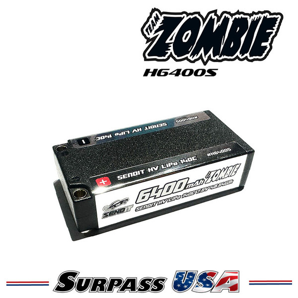 Team Zombie SENDIT 6400mAh 2S 7.6v HV 140c Shorty H6400S