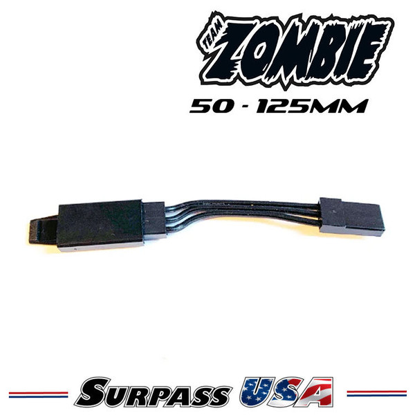 Team Zombie Ultra Flex Locking Servo Extension Male to Female Option (50-125mm)