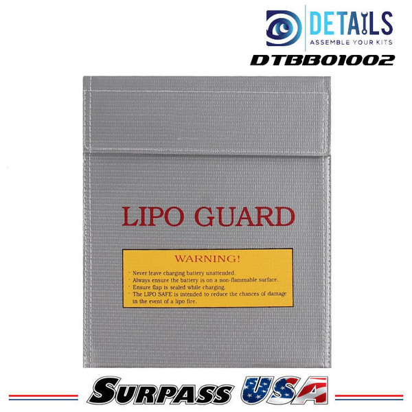 Hobby Details LiPo Battery Safety Bag 23x30cm (9"x11.8") DTBB01002