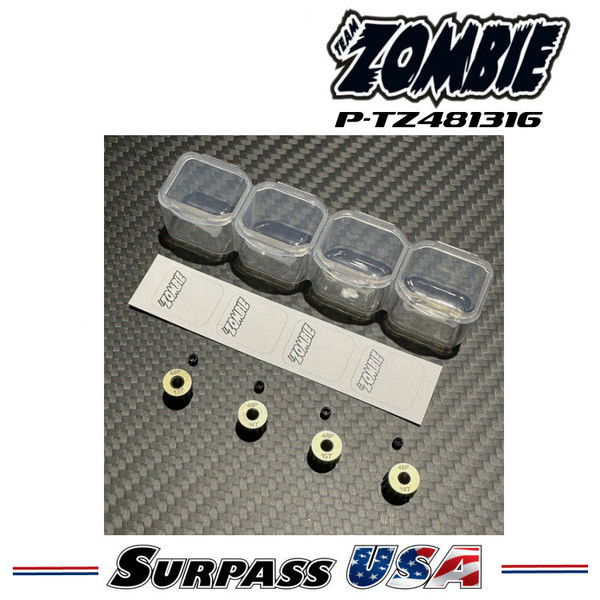 Team Zombie Hard-Anodized Aluminum 7075 Pinion Gear 48P 13-16T (4pcs) P-TZ481316