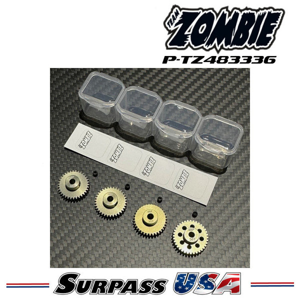 Team Zombie Hard-Anodized Aluminum 7075 Pinion Gear 48P 33-36T (4pcs) P-TZ483336