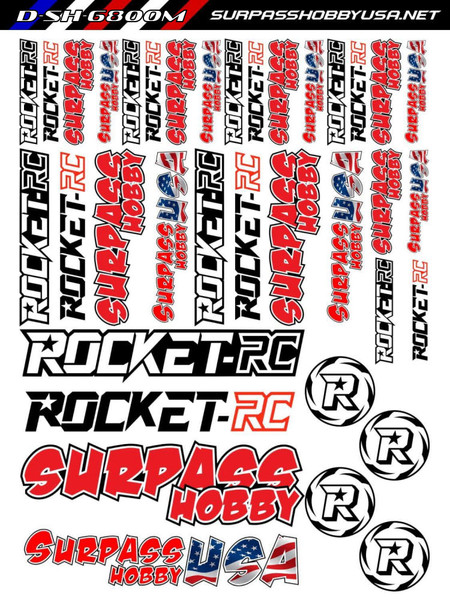 Surpass Hobby & Rocket-RC 6" x 8" Vinyl Die-Cut Sticker Sheet (2) D-SH-6800M