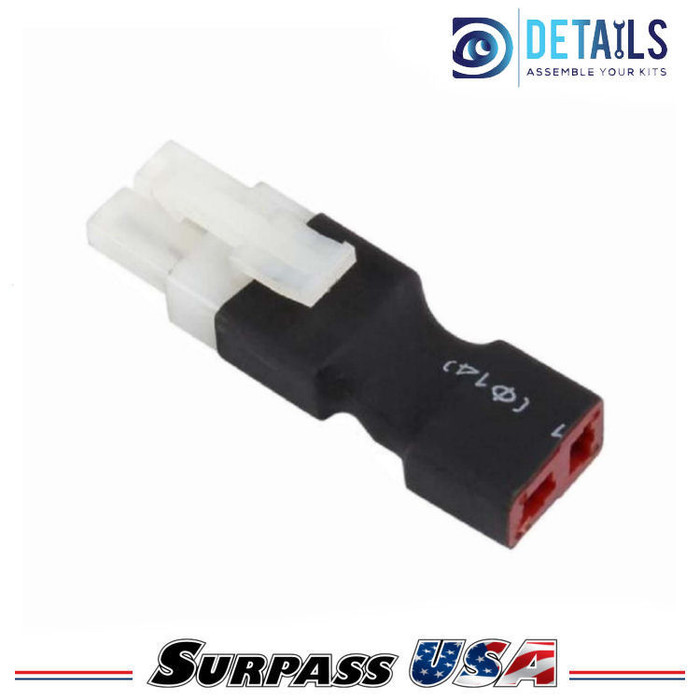 T-Plug (Deans) Female to Tamiya Male Adapter for RC Lipo Batteries (1pc) DTSPHB-12