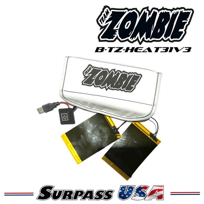 Team Zombie Lipo Battery Heater w/ Safety Charging Pouch V3 (Ultra Thick) B-TZ-HEAT31V3