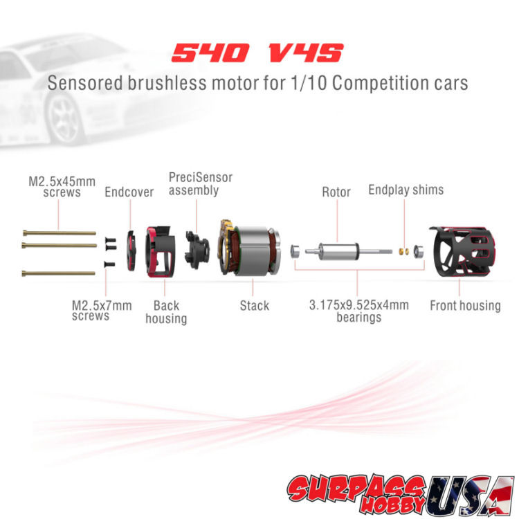 Motore Brushless Sensorizzato R1 Da Competizione 13.5T/17.5T Per Modellismo 1:10 - ROAR Omologato