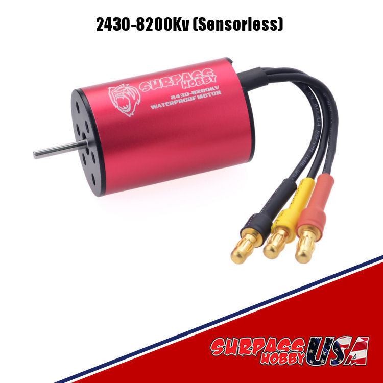 Surpass Hobby USA  2430-8200Kv 2S Mini Motor 2.0mm Shaft 3.5mm Connector  1/16, 1/18