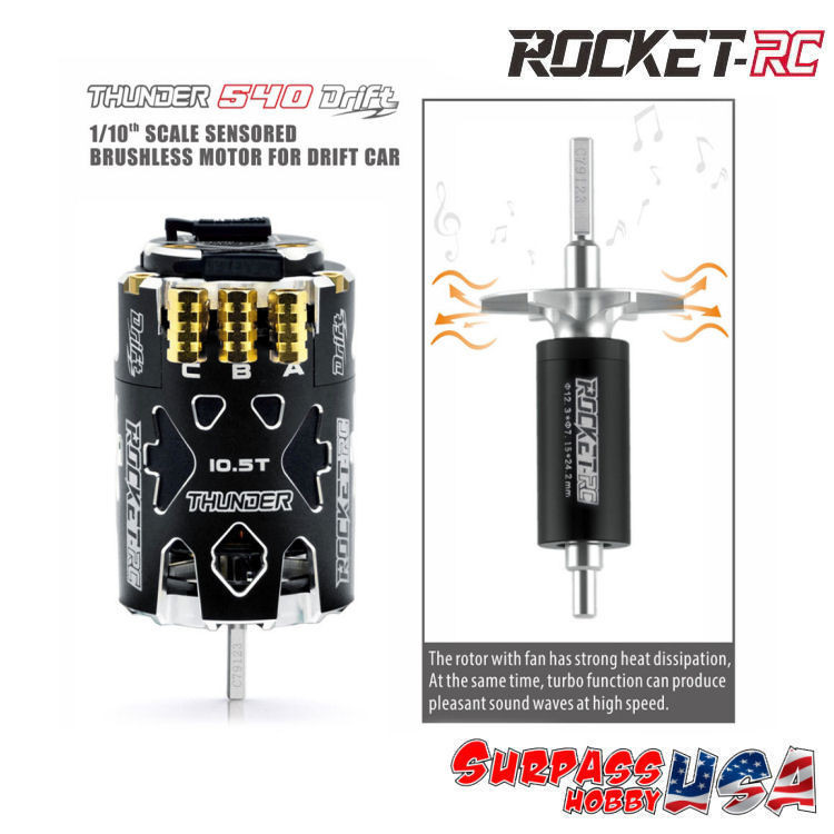 Surpass Hobby USA | Rocket-RC 10.5T 3850Kv Thunder 540 Drift