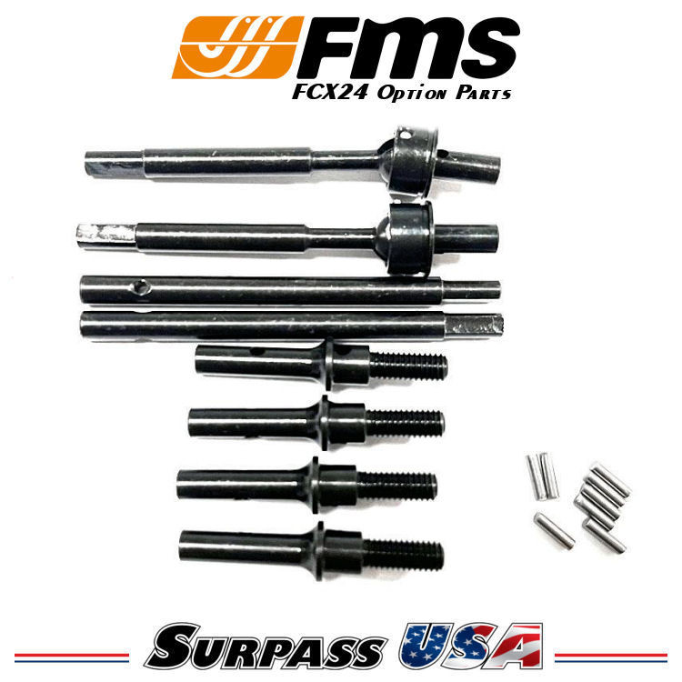 Surpass USA | FMS FCX24 1/24 Harden Steel Front CVD Axles, Rear