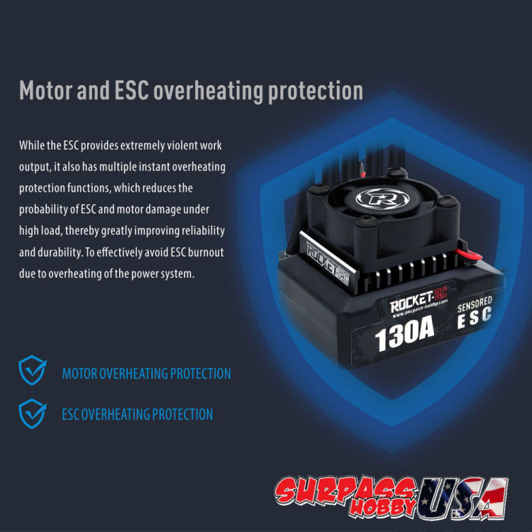 ROCKET-RC 130A ESC 6V/5A BEC 新品未使用 Rocket RC 130A Sensored Brushless ESC – H2 Racing Development