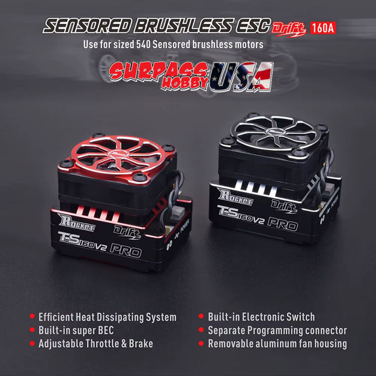 Surpass Hobby USA | Rocket-RC 1/10 TS160 V2 PRO Drift Series ESC